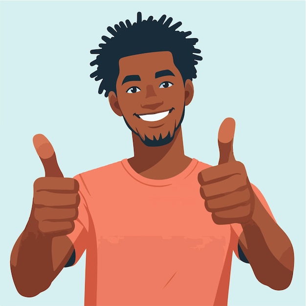 Vector guy expressing thumbs up