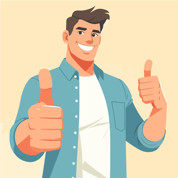 Vector vector guy expressing thumbs up