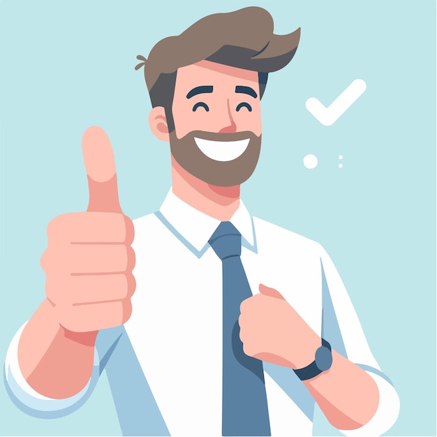 Vector guy expressing thumbs up