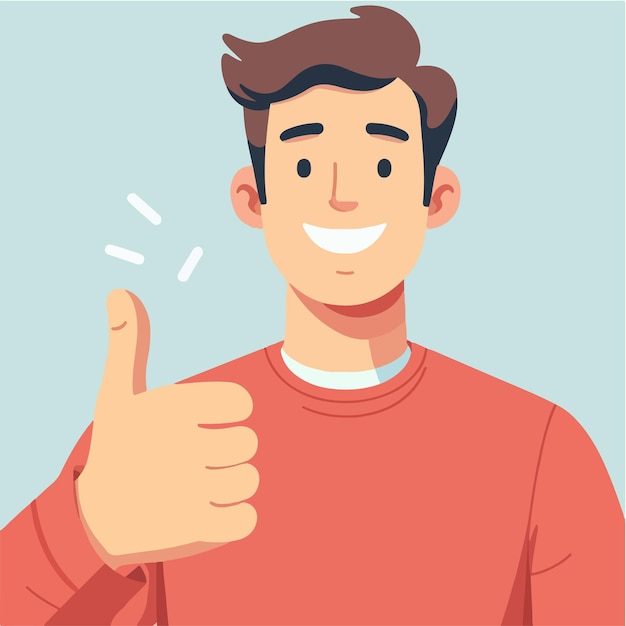 Vector guy expressing thumbs up