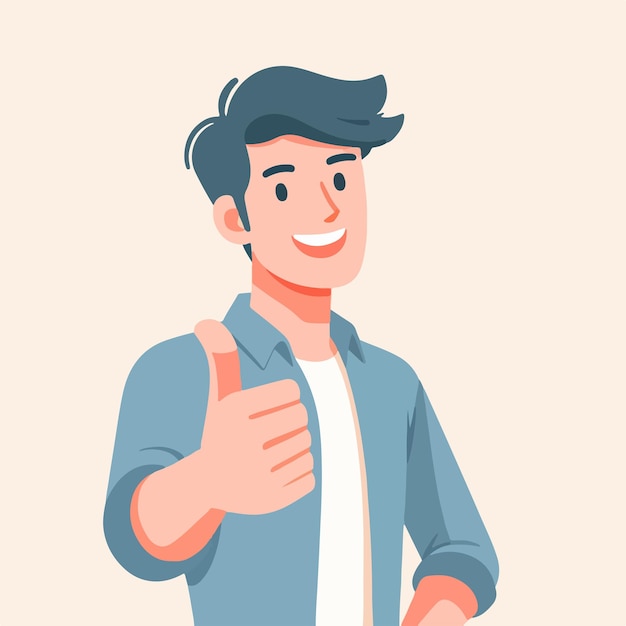 Vector guy expressing thumbs up