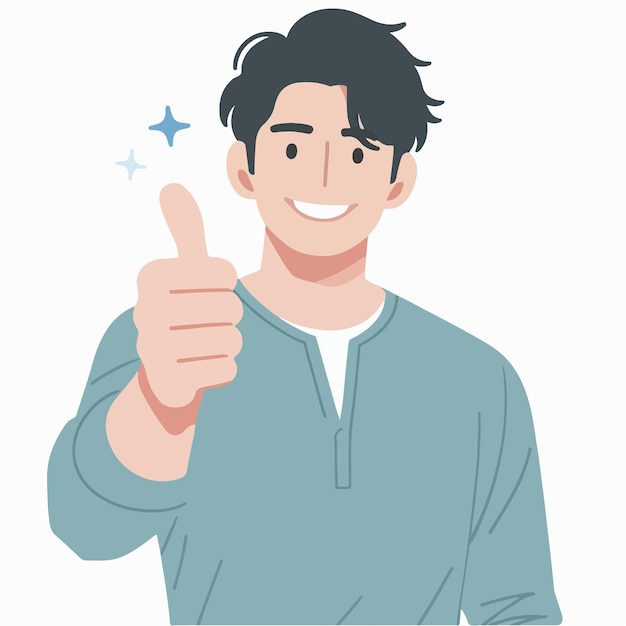 Vector vector guy expressing thumbs up