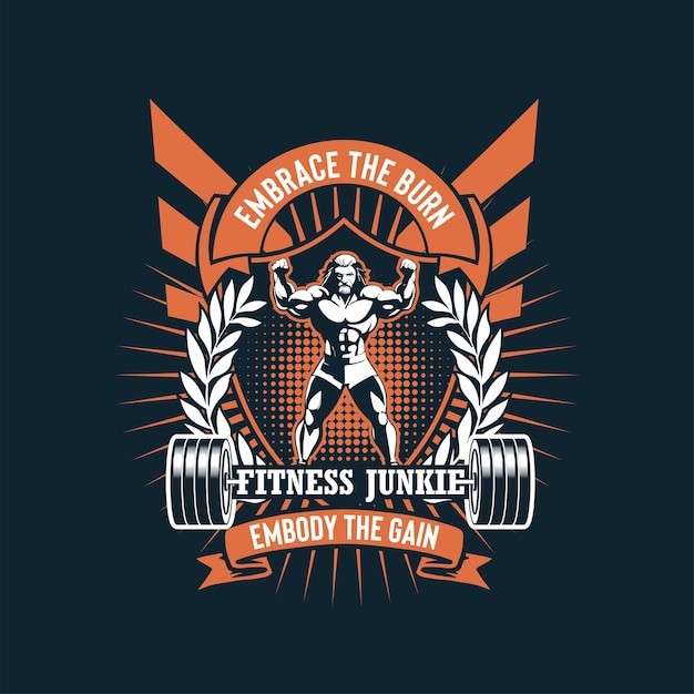 Vector Gym Embrace The Burn Emblem Logo Template