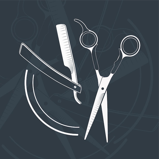 Vector vector hairdresser tools