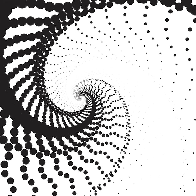 Vector half tone optical illusion dna spiral black and white vector illustration