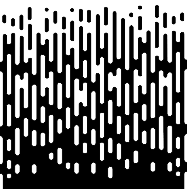 Vector Halftone overgang abstracte Wallpaper patroon naadloze zwart-wit onregelmatige afgeronde lijnen achtergrond voor moderne platte website design