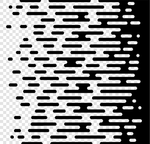 Vector halftone transition abstract wallpaper pattern seamless black and white irregular rounded lin