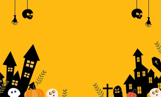 Vector halloween background in flat design