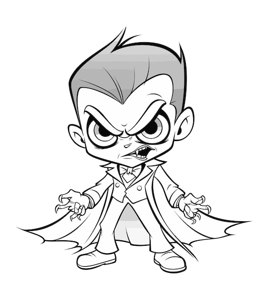 vector Halloween celebration coloring page illustration Vampire coloring page