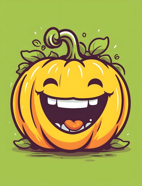 Vector halloween dag pompoen cartoon afbeelding halloween enge pompoen met glimlach