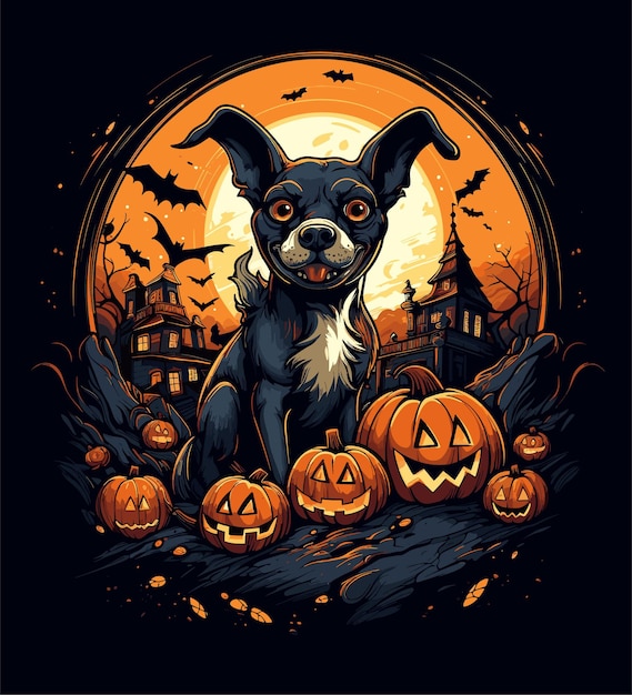 Vector vector halloween dog art illustration