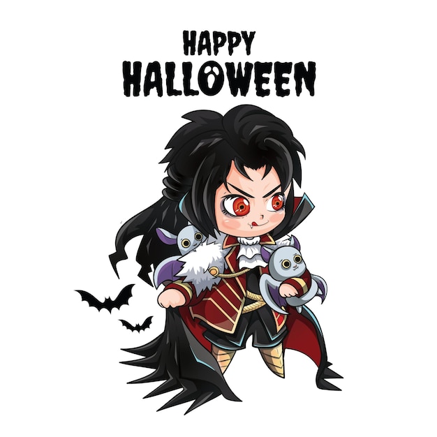 Vector halloween dracula vampire character illustration
