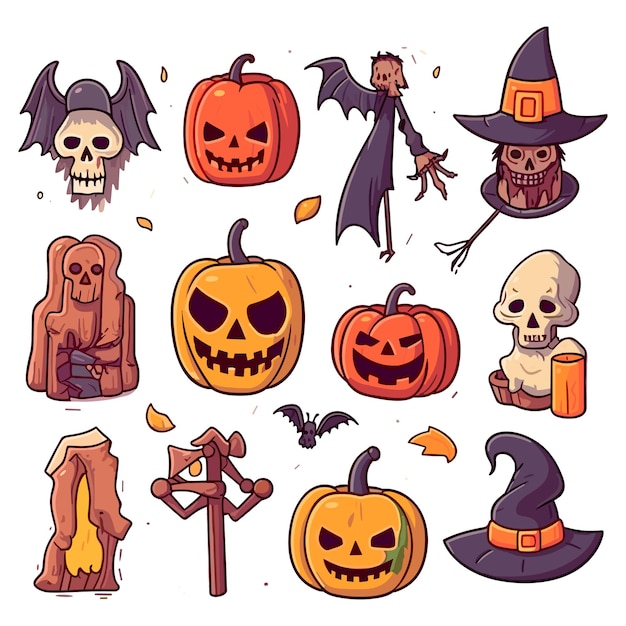 Vector halloween elementen illustratie