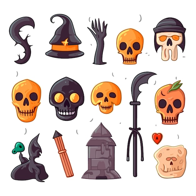 Vector halloween elements illustration