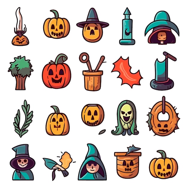 Vector halloween elements illustration