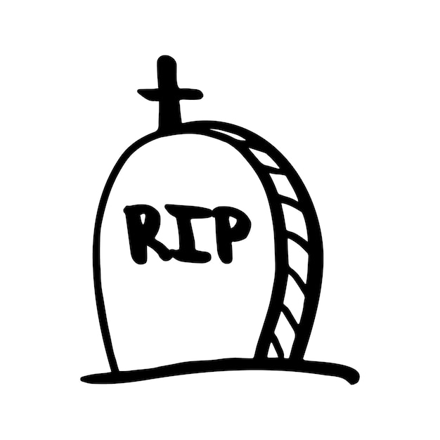 Vector halloween gravestone, cemetery clipart. funny, cute illustration for seasonal design, textile, decoration kids playroom or greeting card. hand drawn prints and doodle.