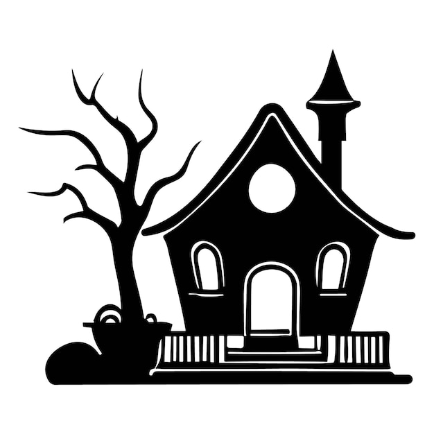 Vector Halloween haunted house vector