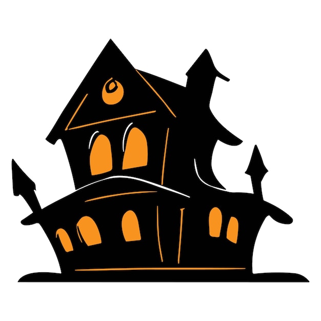 Vector Halloween haunted house vector