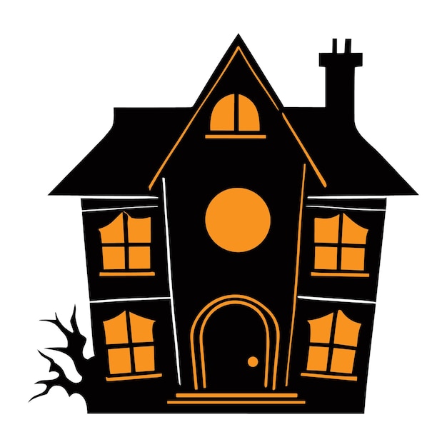 Vector Halloween haunted house vector