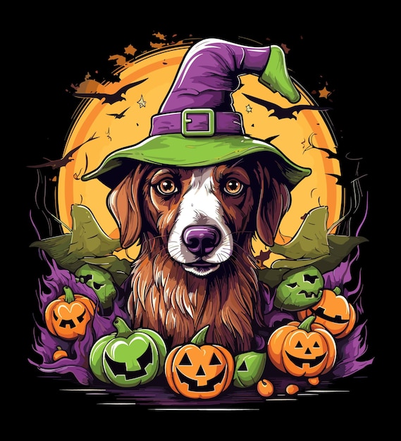 Vector vector halloween hond kunst illustratie