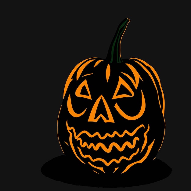 Векторный дизайн ночи Хэллоуина с тыквой