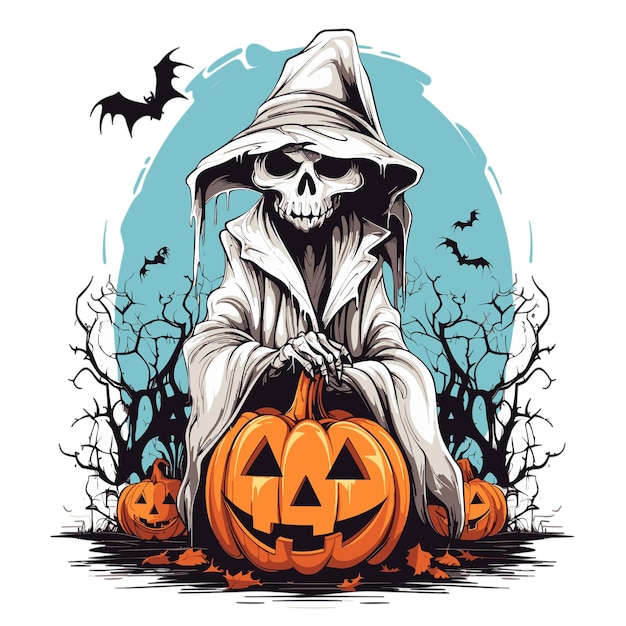 Vettore di illustrazione del contorno di halloween