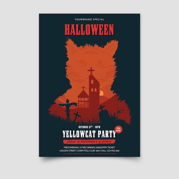 Vector halloween party poster