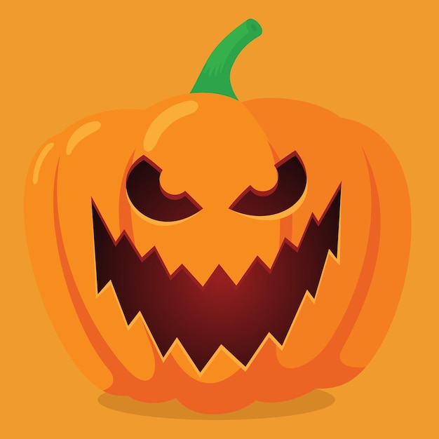Векторная тыква на Хэллоуин со смешной векторной иллюстрацией лица