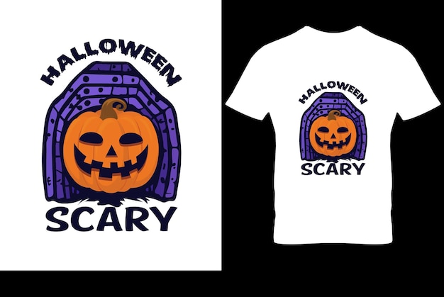 Vector Halloween scary tshirt design Halloween tshirt design template