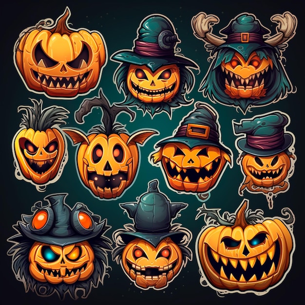 Vector Halloween-stickerset