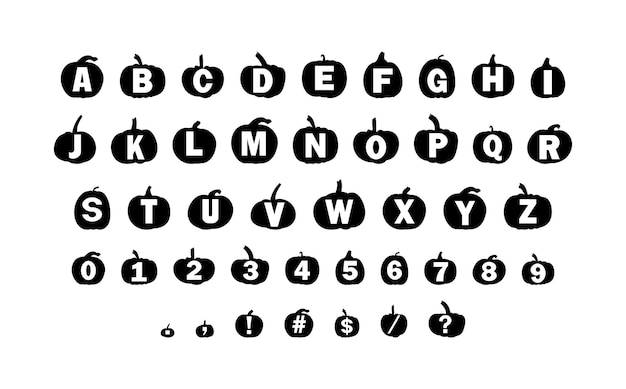 Vector of the hallowen alphabet