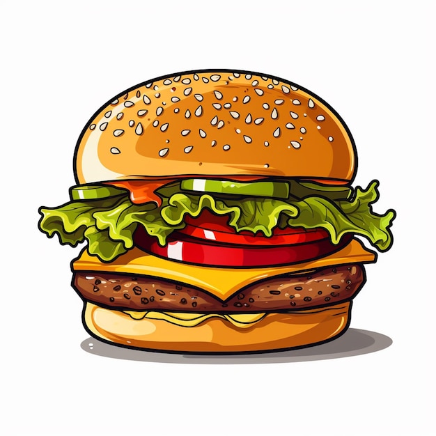 vector hamburger hamburger voedsel illustratie pictogram snelle foto doodle vector kunst illustraties