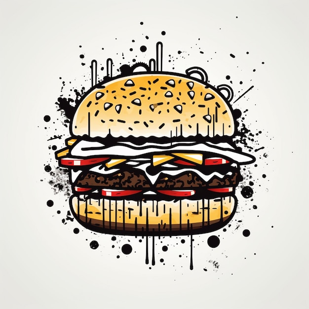 vector hamburger hamburger voedsel illustratie pictogram snelle foto doodle vector kunst illustraties