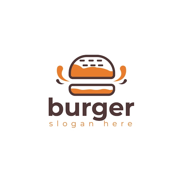 Vector vector hamburger met vlees en kaas logo-ontwerp