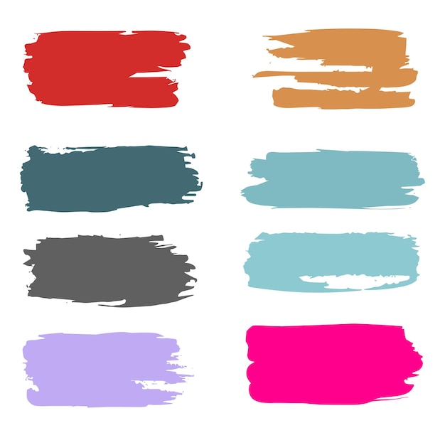 vector hand draw brush stroke set