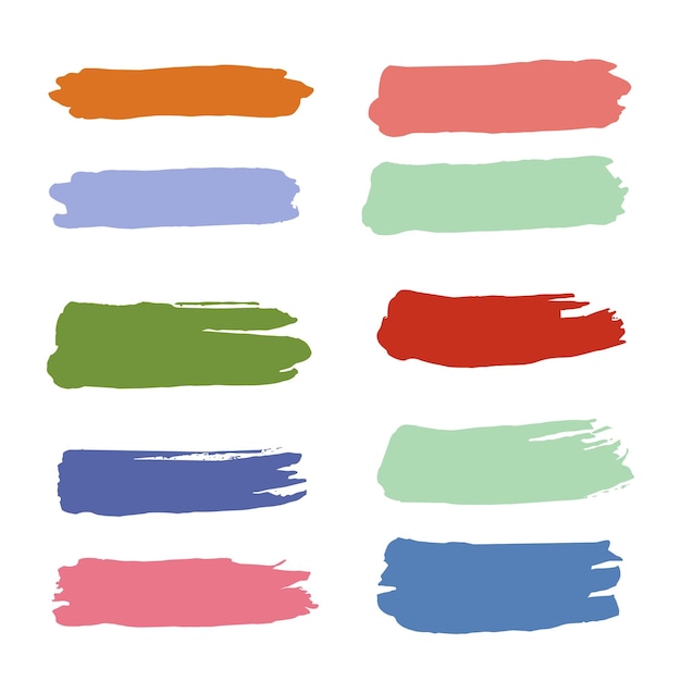 vector hand draw brush stroke set