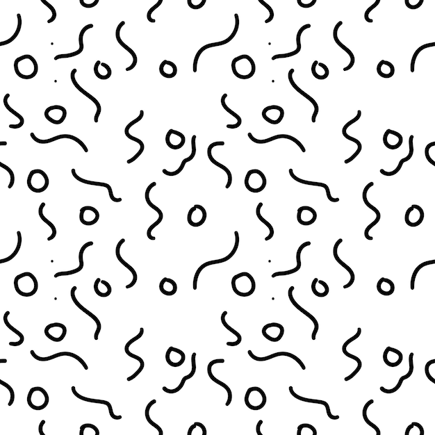 vector hand drawn abstract doodle seamless pattern
