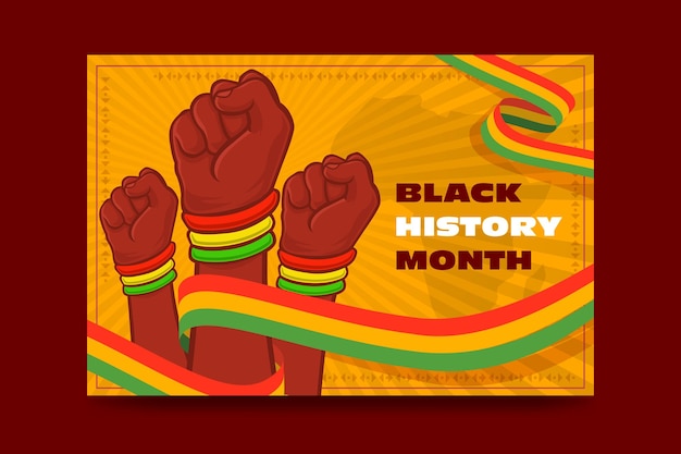 ベクトル手描きアフリカ系アメリカ人の歴史またはアフリカ系アメリカ人の歴史月 2 月アメリカとカナダ