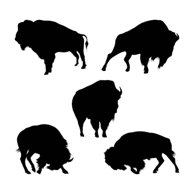 Vector vector hand drawn bison silhouette