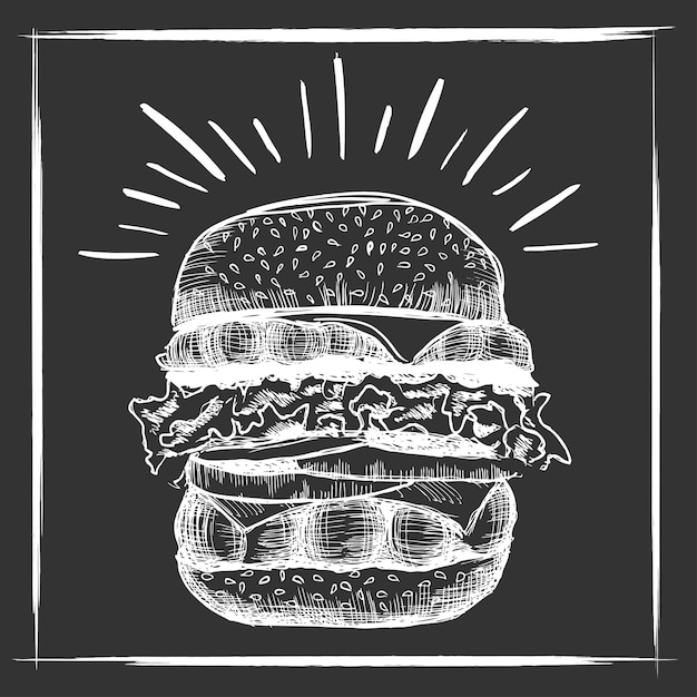 vector hand drawn burger