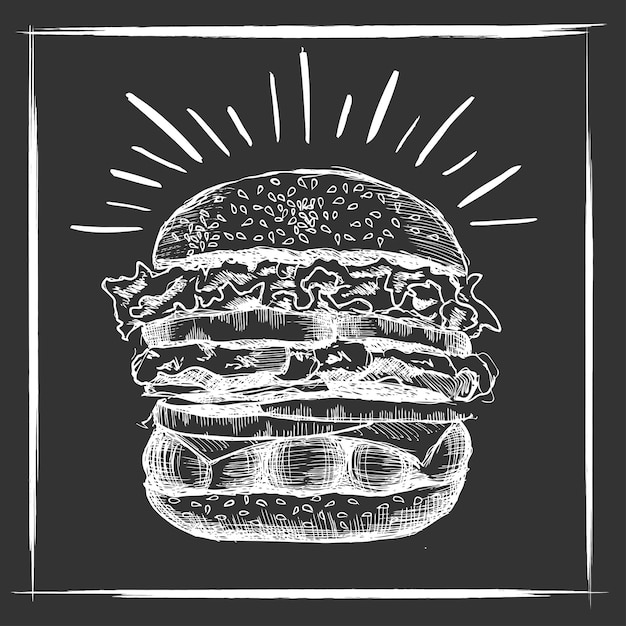 Vector hand drawn burger