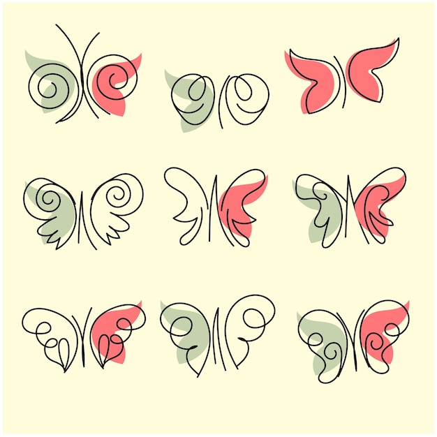 ベクトル手描きの蝶の概要の背景