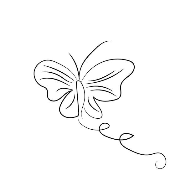 Vector hand drawn butterfly outline pack