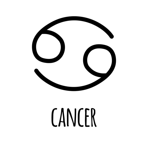 Vector vector hand drawn cancer astrological zodiac sign