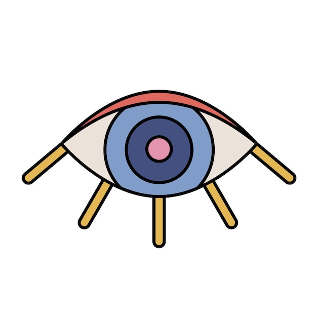 Vector hand drawn cartoon illustration of eye