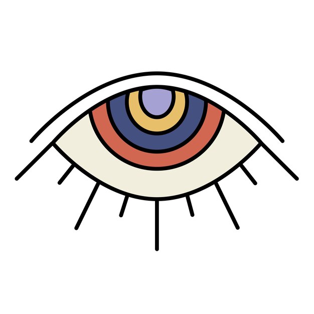 Vector hand drawn cartoon illustration of eye