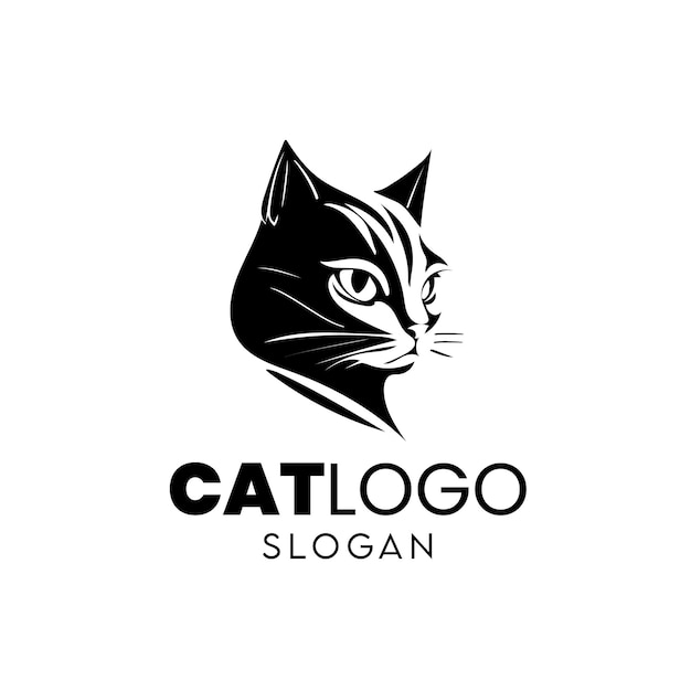 ベクトル手描き猫のロゴのテンプレート