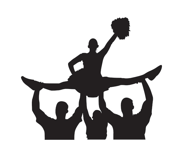 Vector vector hand drawn cheerleader silhouettes