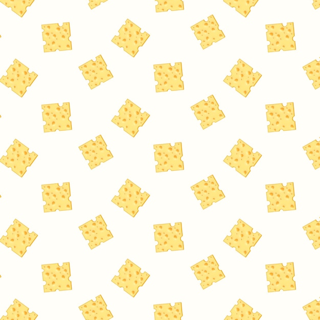 Vector vector hand drawn cheese pieces vector seamless pattern realistic background