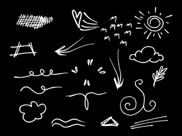 Vector vector hand drawn collection of design element doodle illustration use for concept design